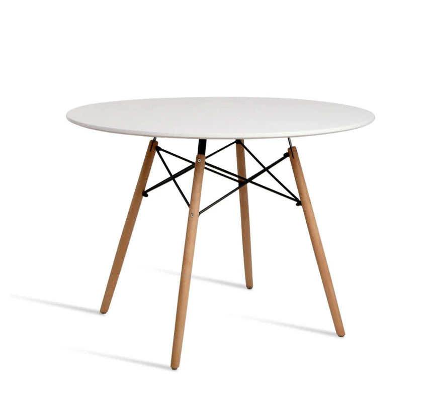 Wood Dining Table for 2-4 People,80cm DIA Modern Round Kitchen Table with Wood Legs for Dining Room, Living Room and Kitchen