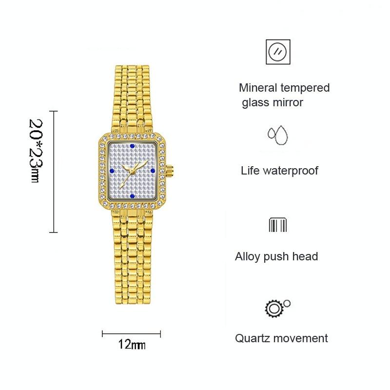 Stylish Diamond Women Alloy Watch Available - Gold