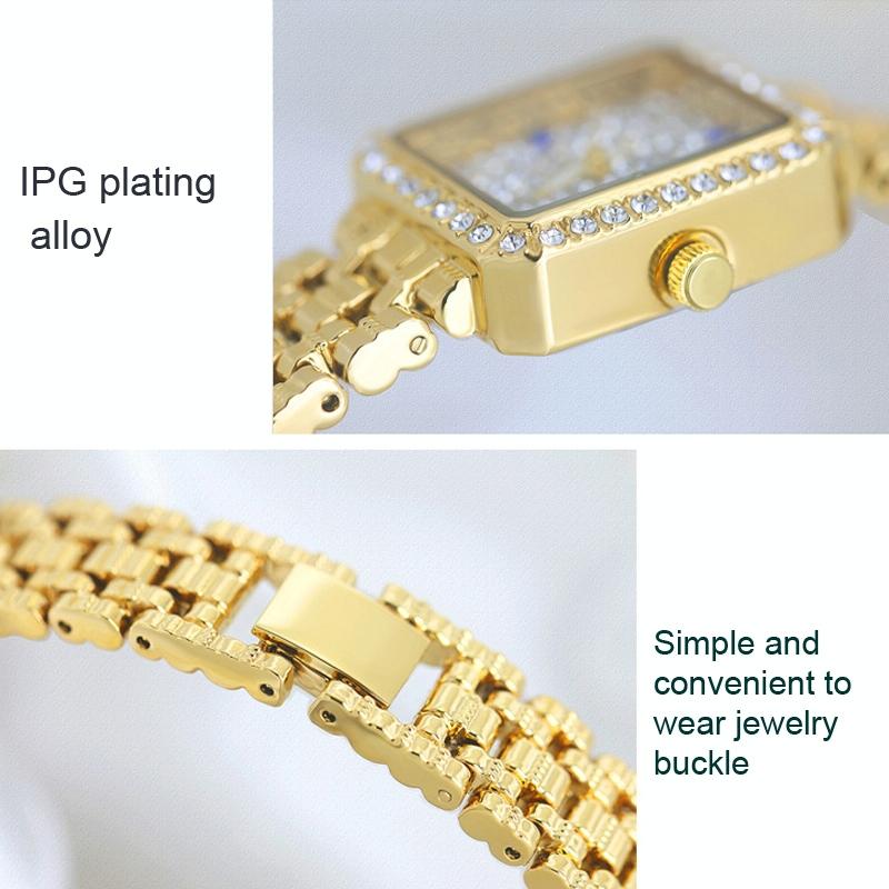 Stylish Diamond Women Alloy Watch Available - Gold