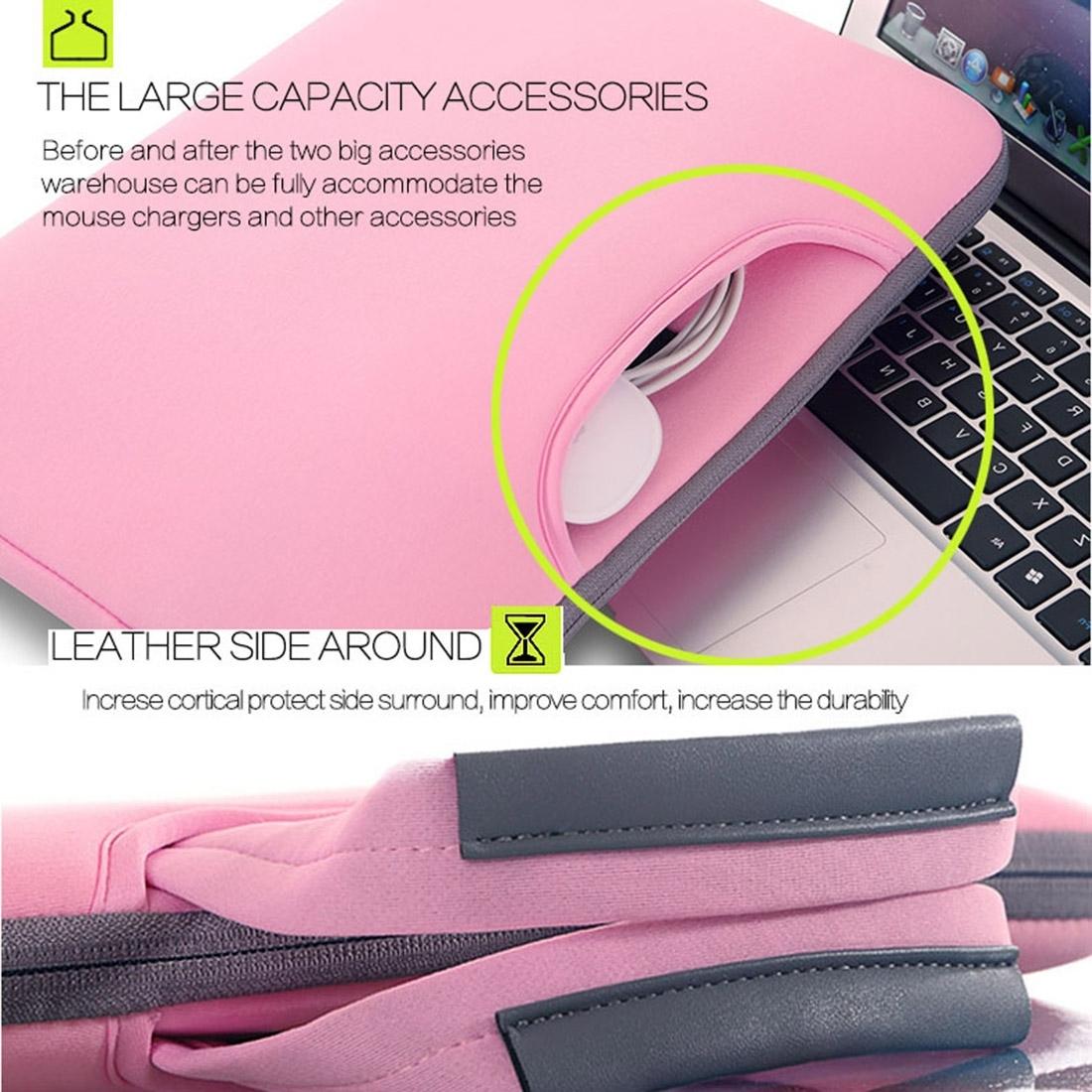 Portable Air Permeable Handheld Sleeve For Macbook Air / Pro And Laptops - 38X27.5X3.5Cm 15.4 Inch - Green