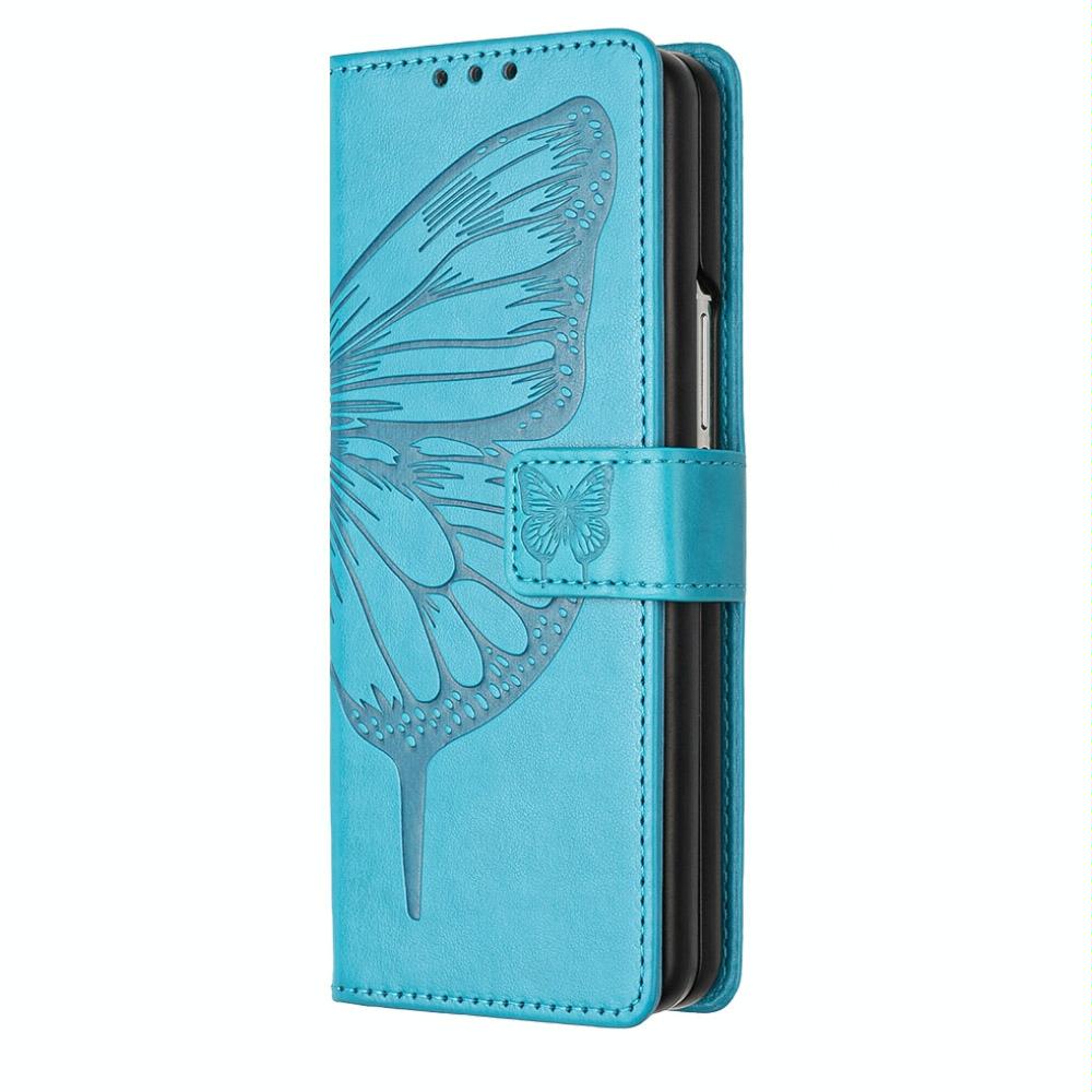 Butterfly Embossed Leather Phone Case - Grey