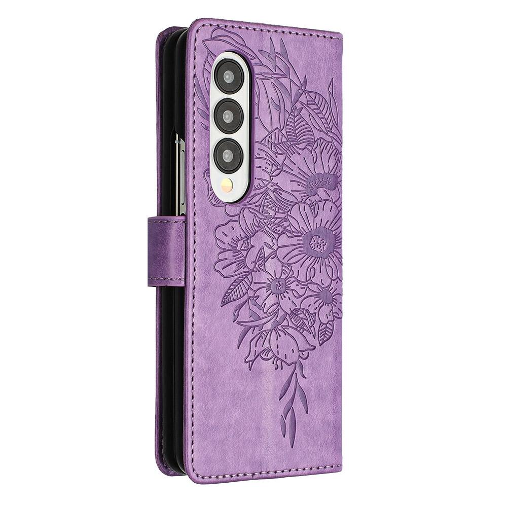 Butterfly Embossed Leather Phone Case - Grey