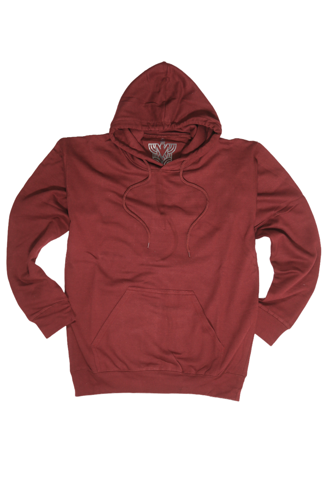 Adult Mens 100% Cotton Fleece Hoodie Jumper Pullover Sweater Warm Sweatshirt - Maroon/Burgundy - S