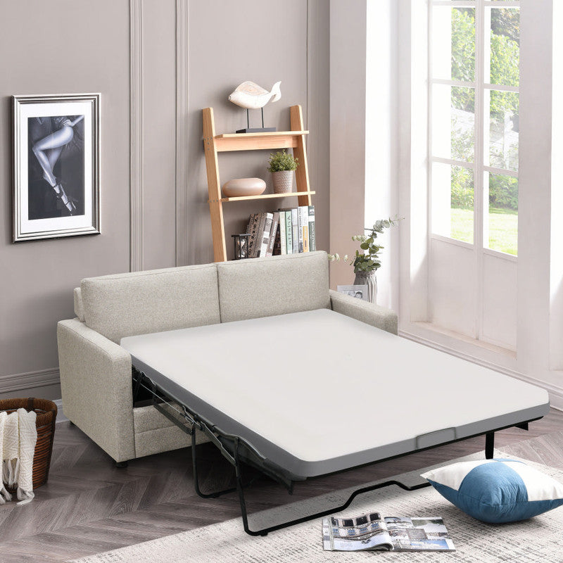 RAY 2 Seater Sofa bed with Separate Foam Mattress- Light grey