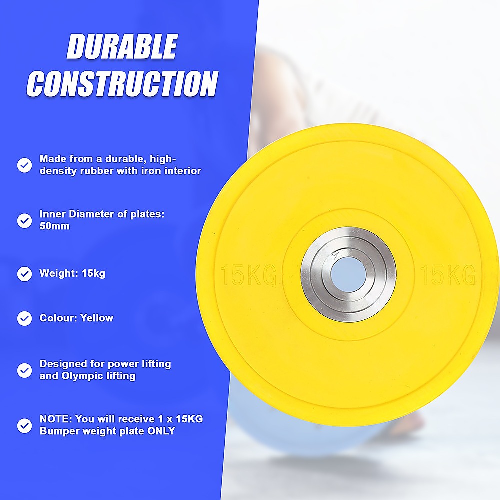 15KG PRO Olympic Rubber Bumper Weight Plate