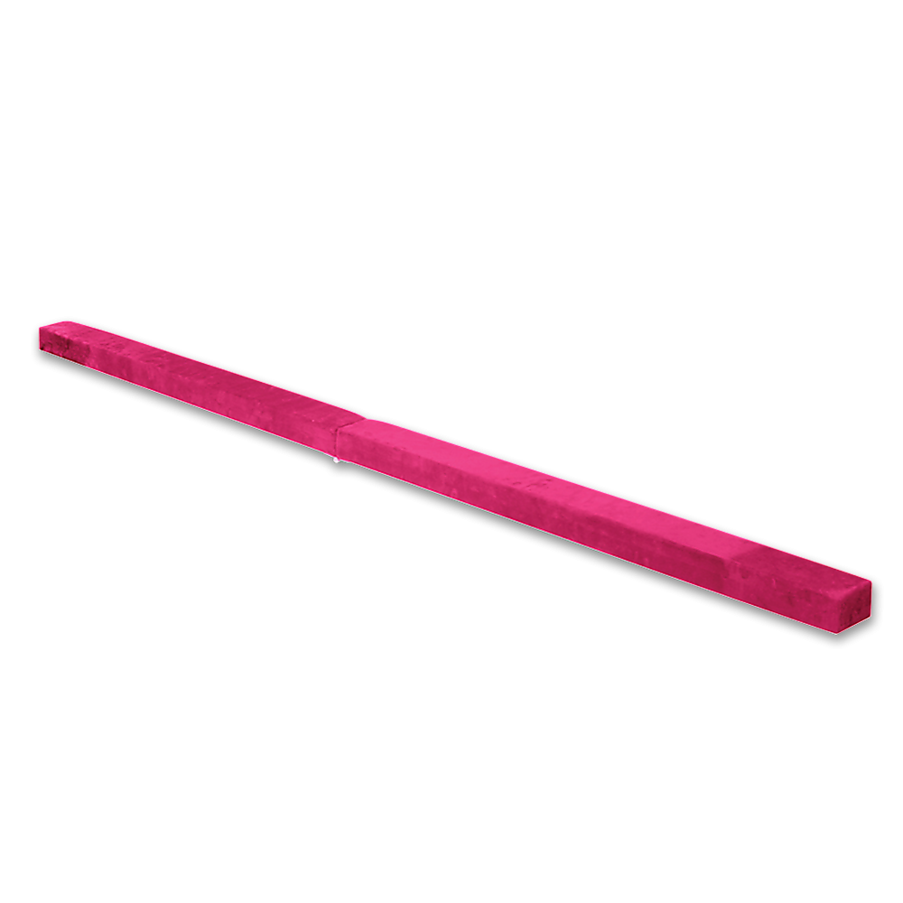 2.2m Gymnastics Folding Balance Beam Pink Synthetic Suede