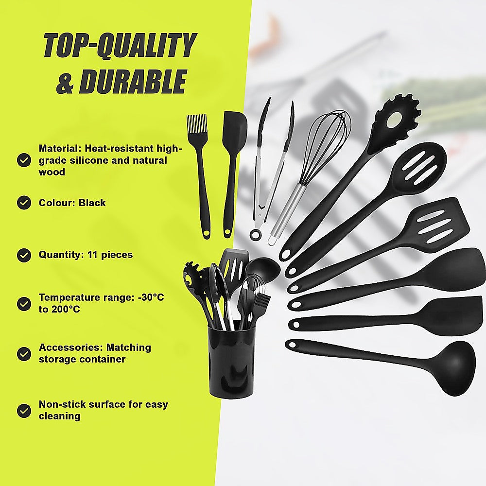 11pcs Kitchen Utensil Set Silicone Heat-Resistant Non-Stick Kitchen Utensils kit