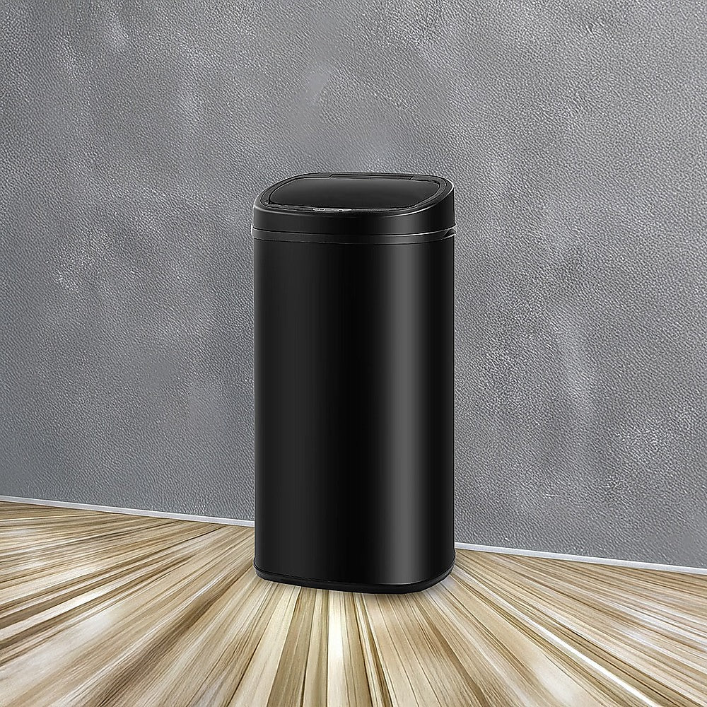 68L Motion Sensor Bin Automatic Stainless Steel Kitchen Rubbish Trash - Black