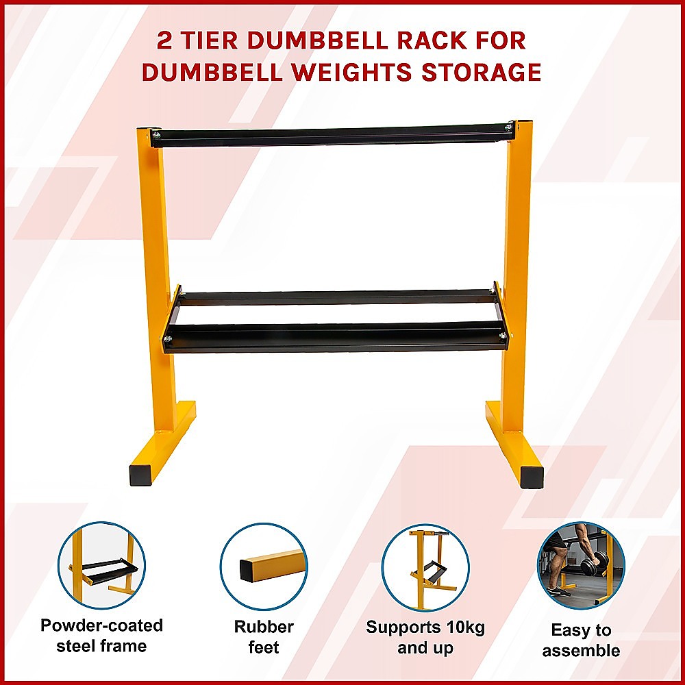 2 Tier Dumbbell Rack for Dumbbell Weights Storage