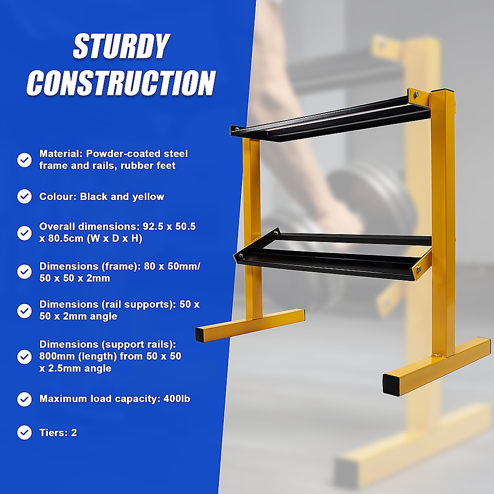 2 Tier Dumbbell Rack for Dumbbell Weights Storage