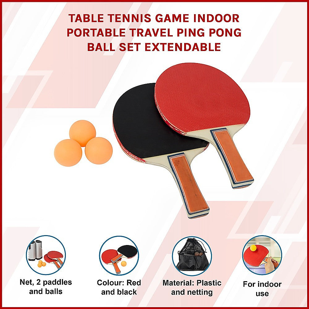 Table Tennis Game Indoor Portable Travel Ping Pong Ball Set Extendable