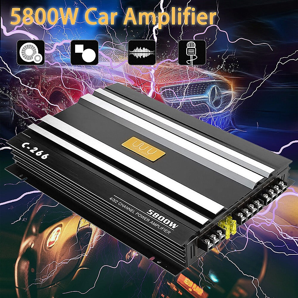 5800W Watt 4 Channel Car Truck Amplifier Stereo Audio Speaker Amp System Device