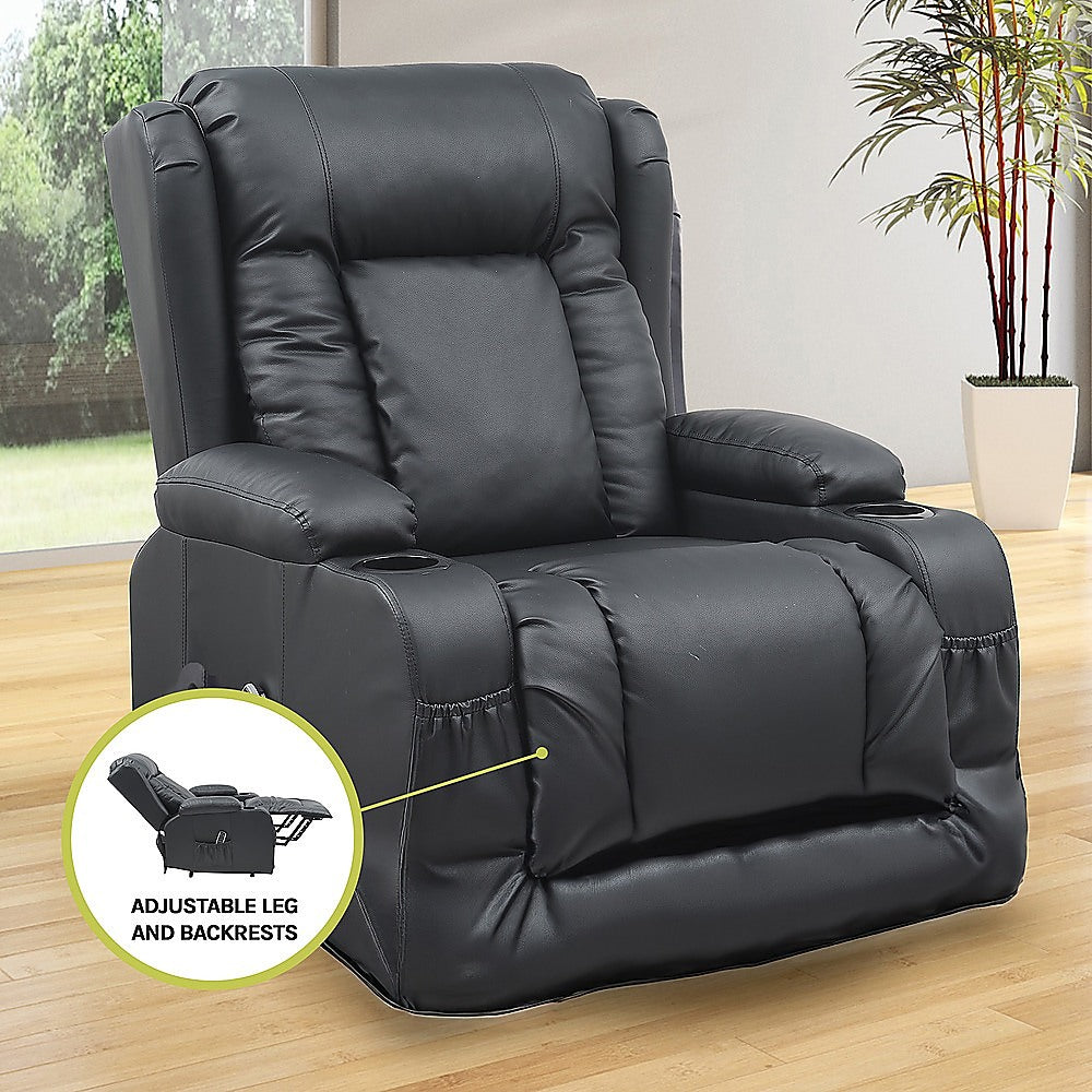 Lift Heated Leather Recliner Electric Massage Chair with USB port