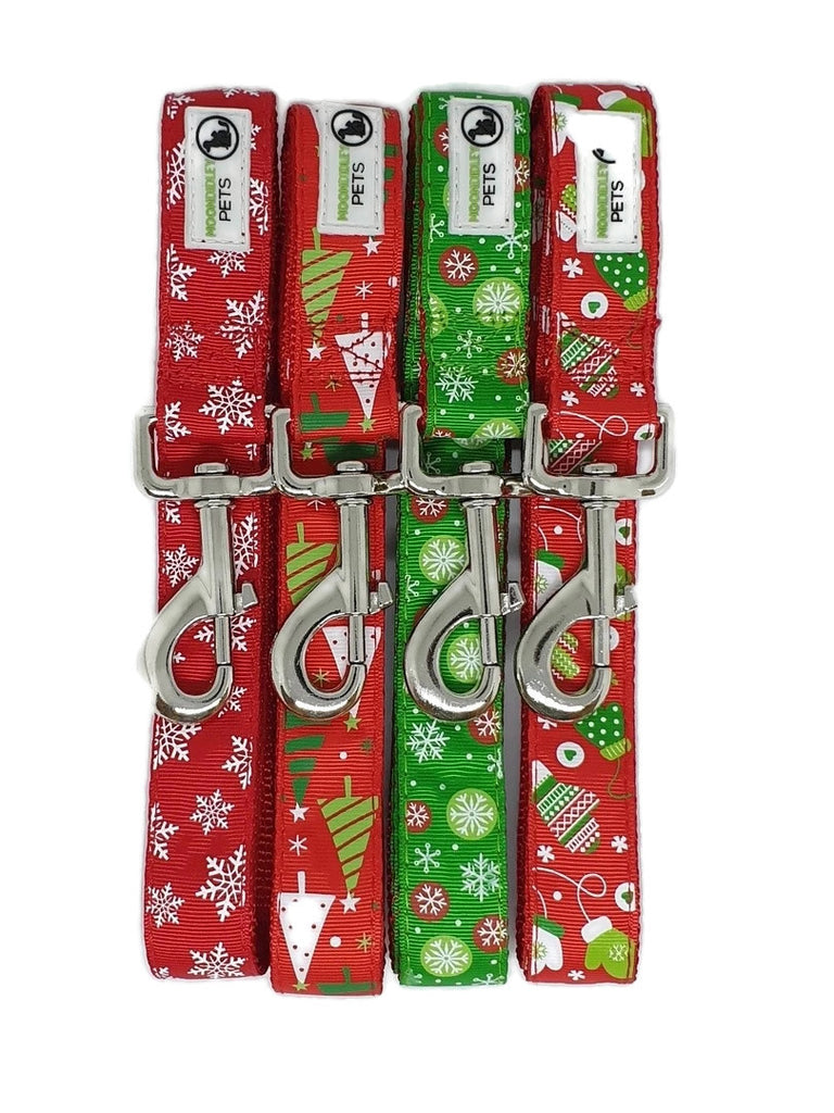 Christmas Dog Leashes 1.2m - Moondidley Pets Red Xmas Tree