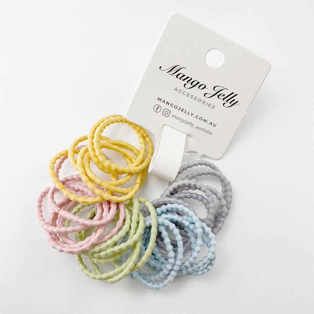 MANGO JELLY Kids Hair Ties (3cm) - Bubbly Milky - Six Pack