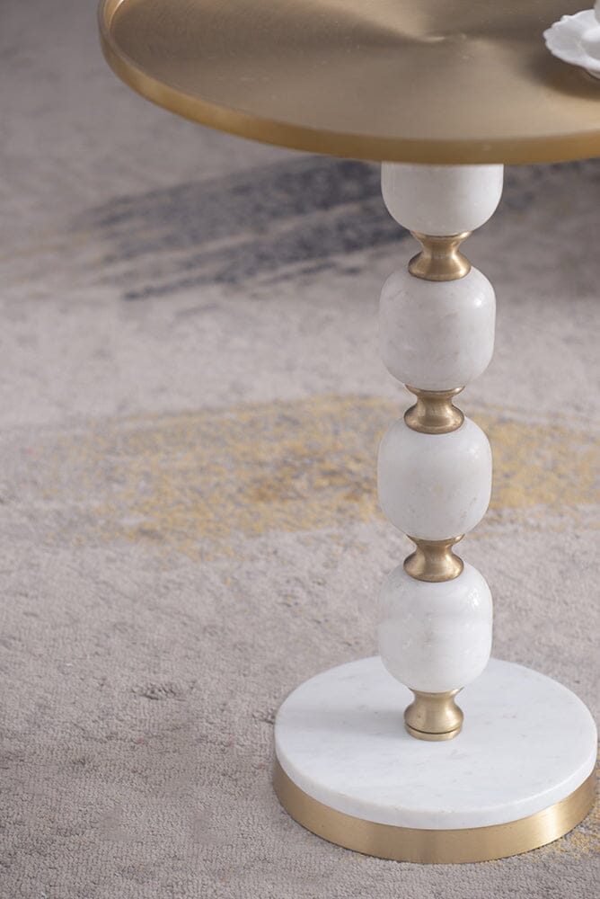 JESICCA MARBLE AND ALUMINUIM HAND MADE SIDE TABLE