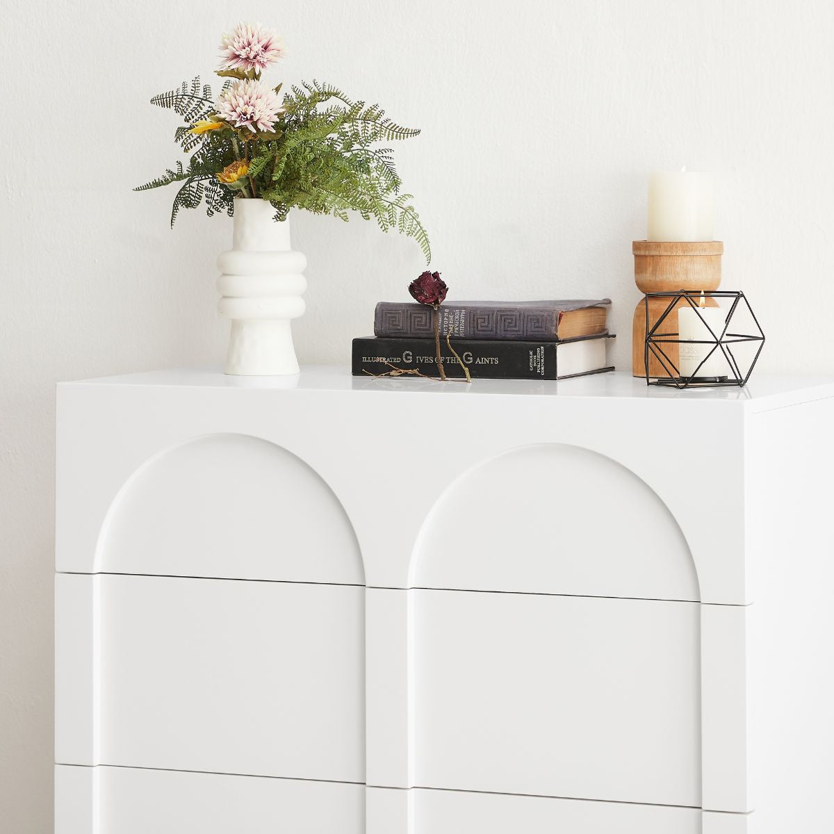 Dome White 5 Chest of Drawers