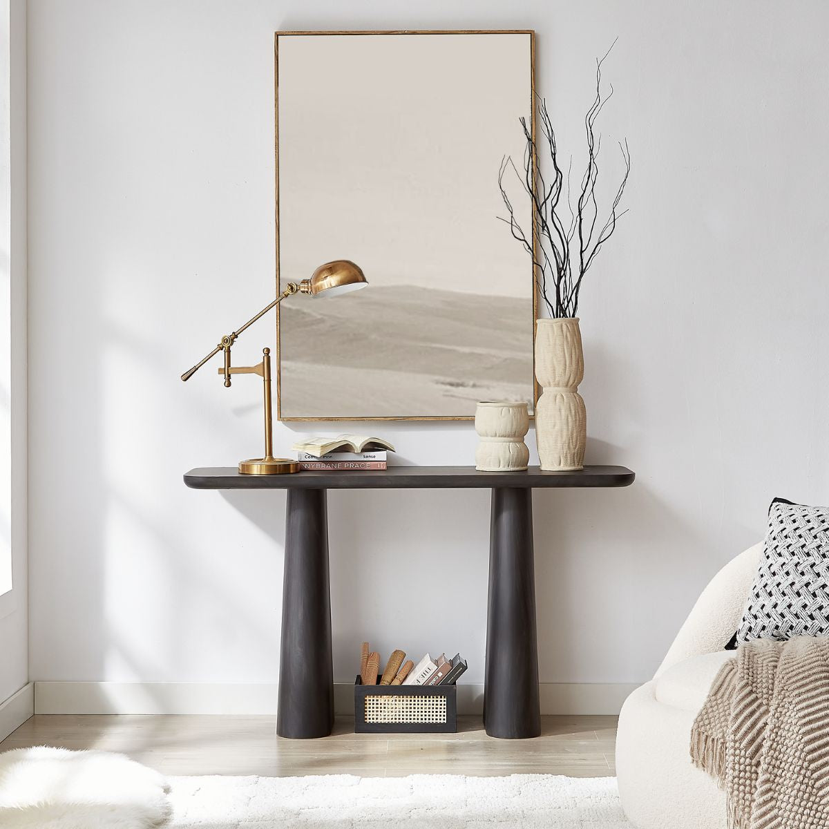 Hallie Black Console Table