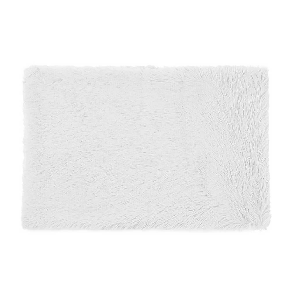 Fluffy Pet Blankets-Soft Faux Fur, Anti-Anxiety Cozy Throws for Cats and Dogs, M 80*55cm White