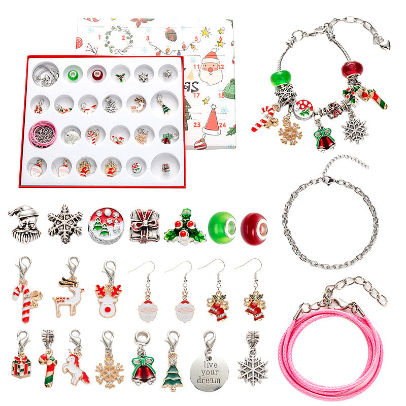 Christmas Jewelry Advent Calendar - DIY Charm Bracelets, Earrings, and Festive Charms Gift Set