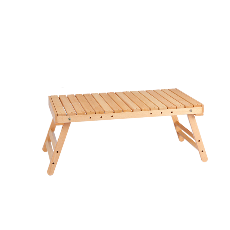 Folding Wooden Picnic Table - Portable Compact Outdoor Coffee & Camping Table- log color 67*37*28cm