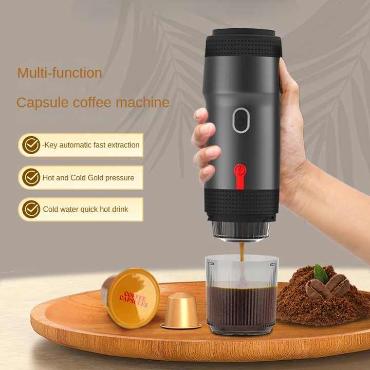 Green Portable Fully Automatic Espresso Coffee Machine - Universal 3-in-1 Capsule, Coffee Powder & Espresso Maker