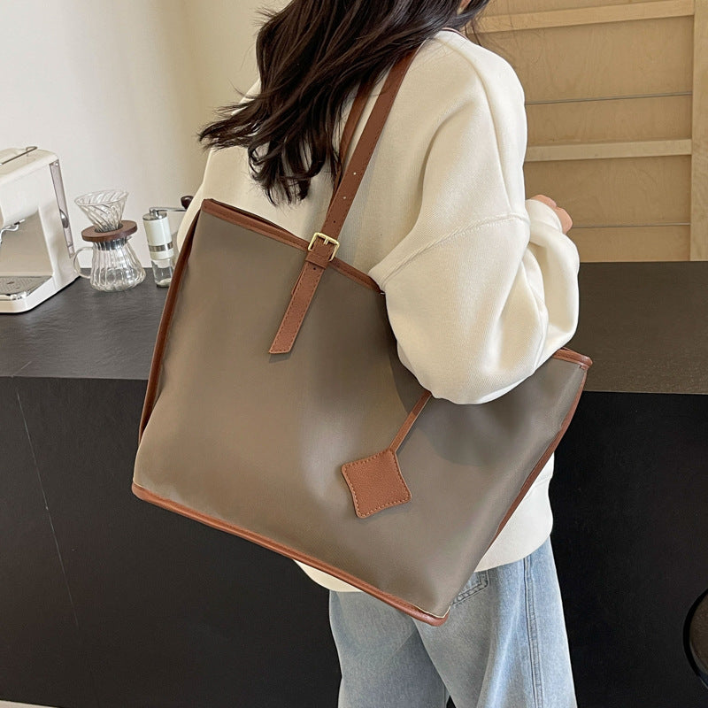 Brown New Large Capacity Tote Bag - Simple, Versatile Handbag for Casual Outings, Lightweight and Stylish