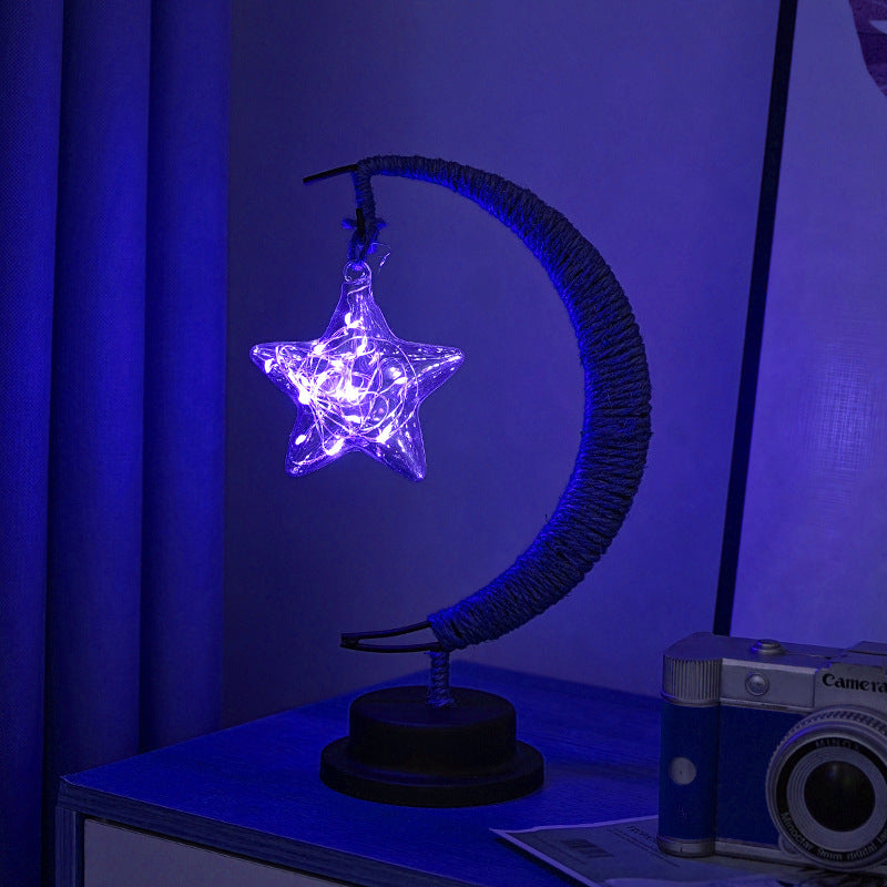 Blue Star USB Night Light LED Decorative Light with Blue Glow, USB Powered, Perfect for Bedroom, Party & Gift