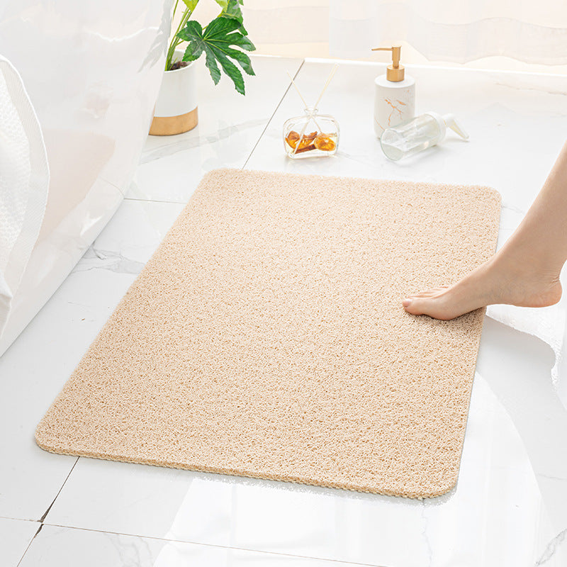 Beige Non-Slip Loofah-Style Bathroom Mat - Quick-Dry and Soft 44*75cm