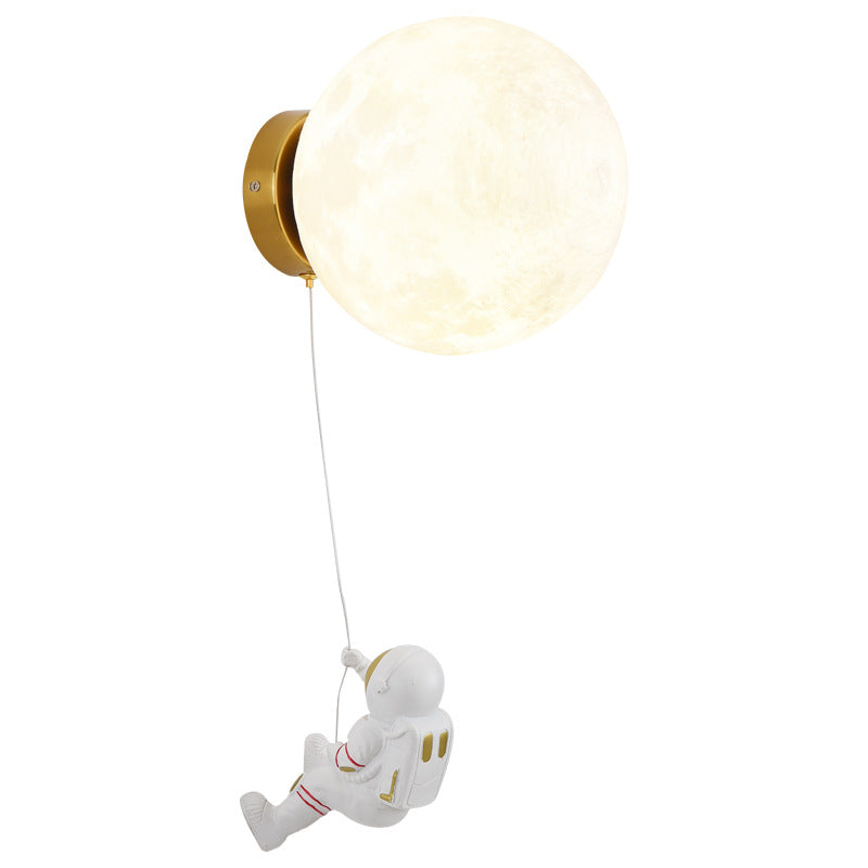 Astronaut Moon Wall Lamp with Three Colors of Light,Diameter 25cm