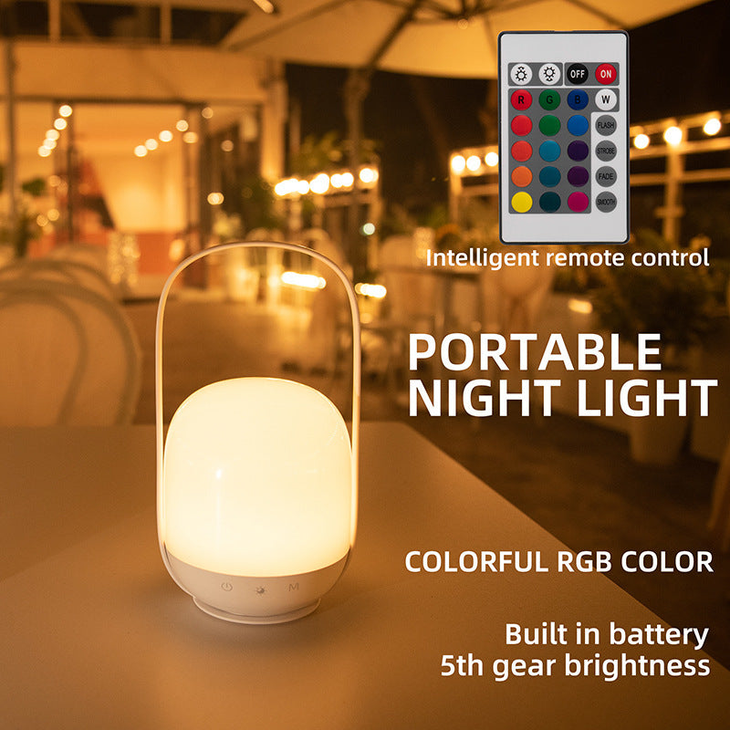 Portable LED Night Light with 16 Colors, 4 Dimming Modes, and Remote Control