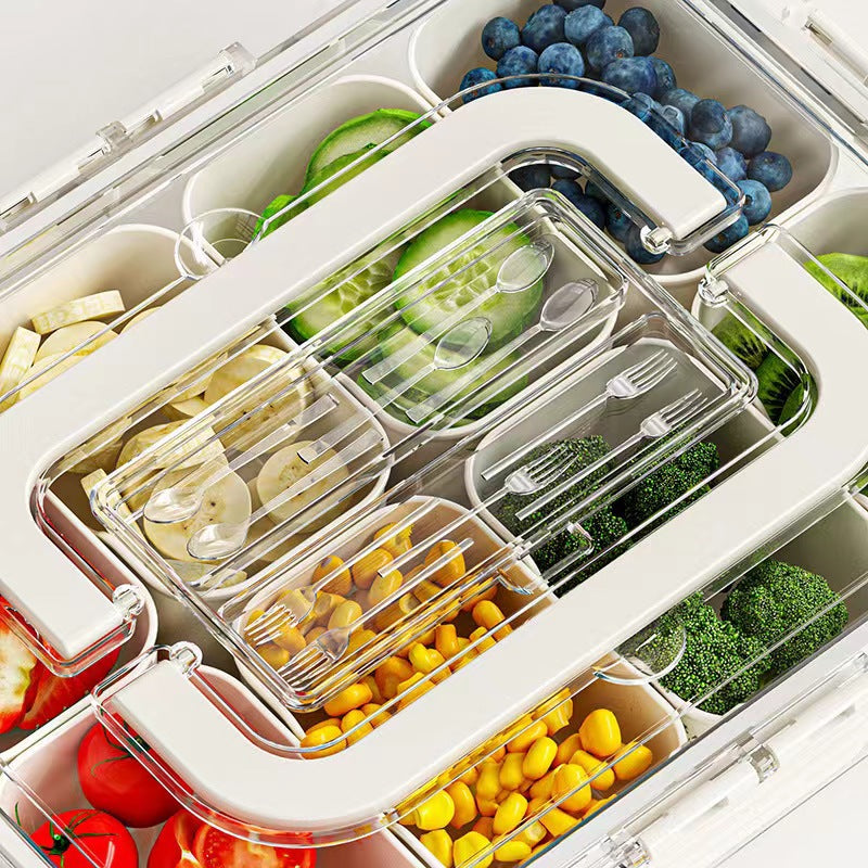 Fresh-Keeping Storage Box - Transparent Food Storage Container with Secure Lid for Kitchen Organization, Salad Crisper