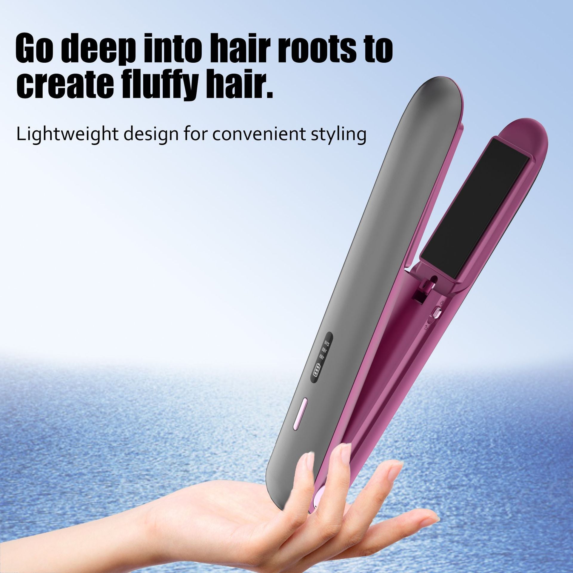 2-in-1 Hair Straightener and Curler, Portable with Adjustable Heat