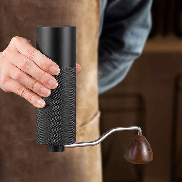 Black Premium Manual Coffee Grinder with Adjustable Ceramic Burr - Compact and Durable for Perfect Coffee Grinding