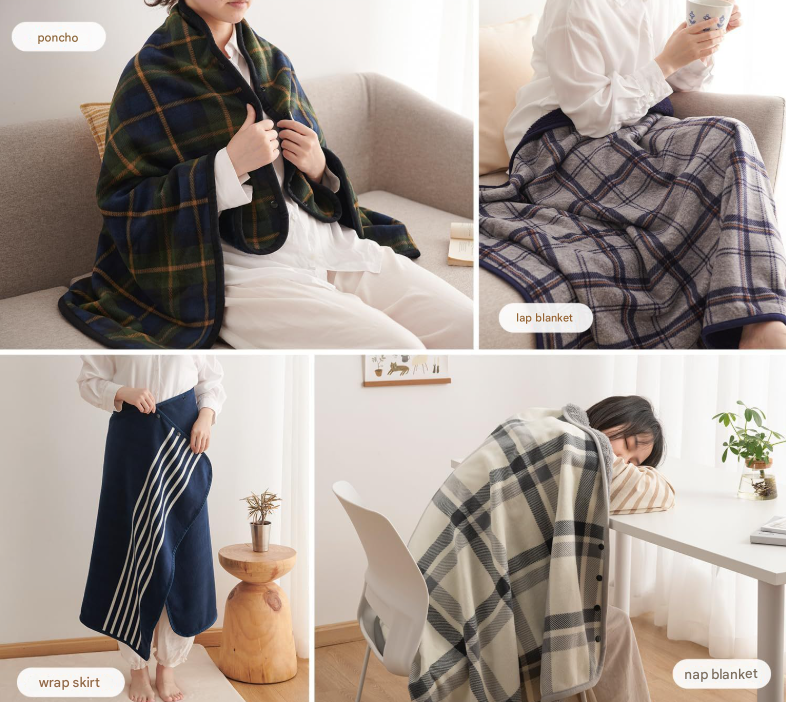 Pink Rasa 100x140cm Wearable Fleece Blanket - Soft, Warm & Anti-Pilling, Stylish Plaid Design