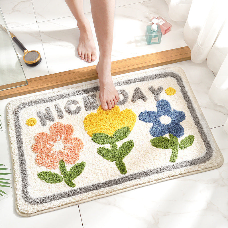 Nice Day Bath Mat - Super Absorbent, Non-Slip Bathroom Floor Mat - 50x80cm