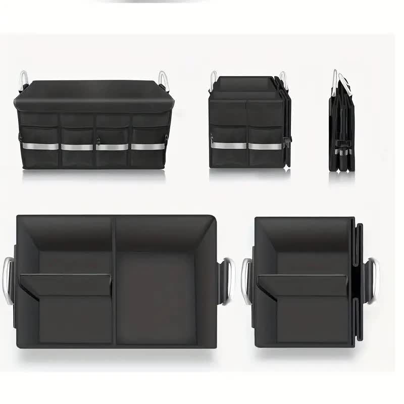 Foldable Car Storage Box with Metal Handle - Foldable Trunk Organizer for Efficient Vehicle Storage 60 * 35 * 30 cm