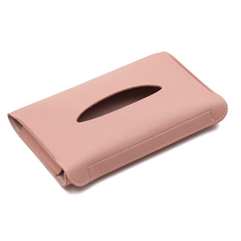 2 pcs Pink Car Sun Visor Tissue Holder – PU Leather Napkin Dispenser for Vehicle Interior