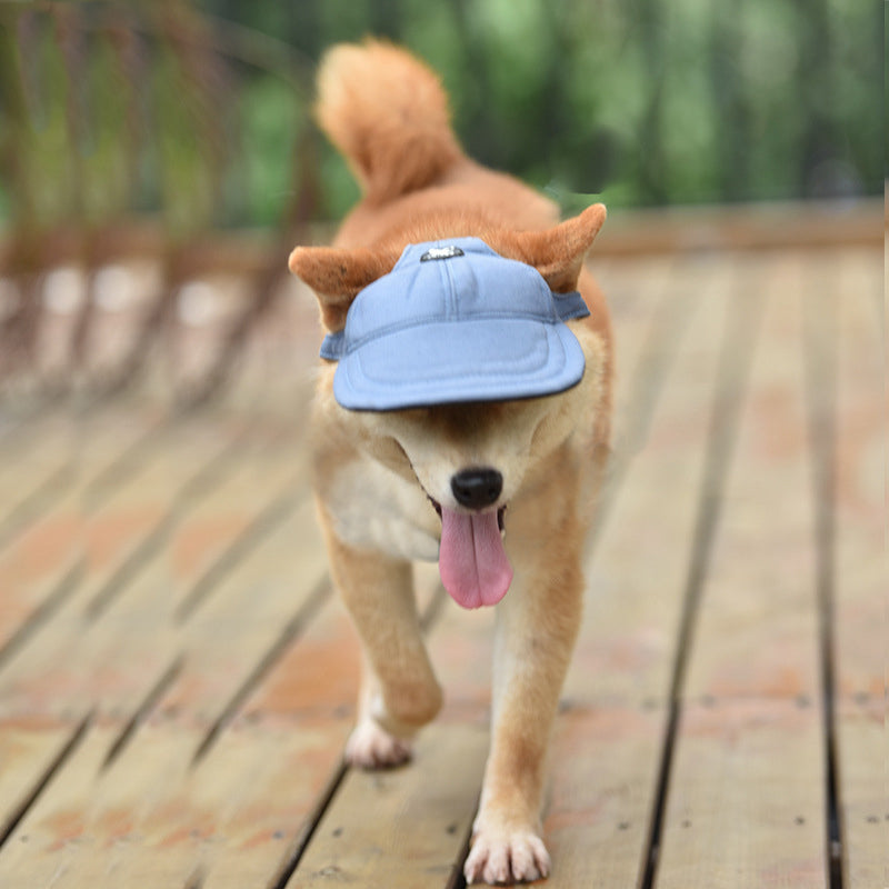 Size M Red Adjustable Pet Baseball Cap for Cats and Dogs - Cute Sun Protection Hat for Outdoor Adventures