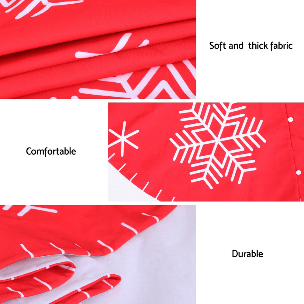 Jingle Jollys Christmas Tree Skirt 90cm Snowflake Ornaments Party Decorations