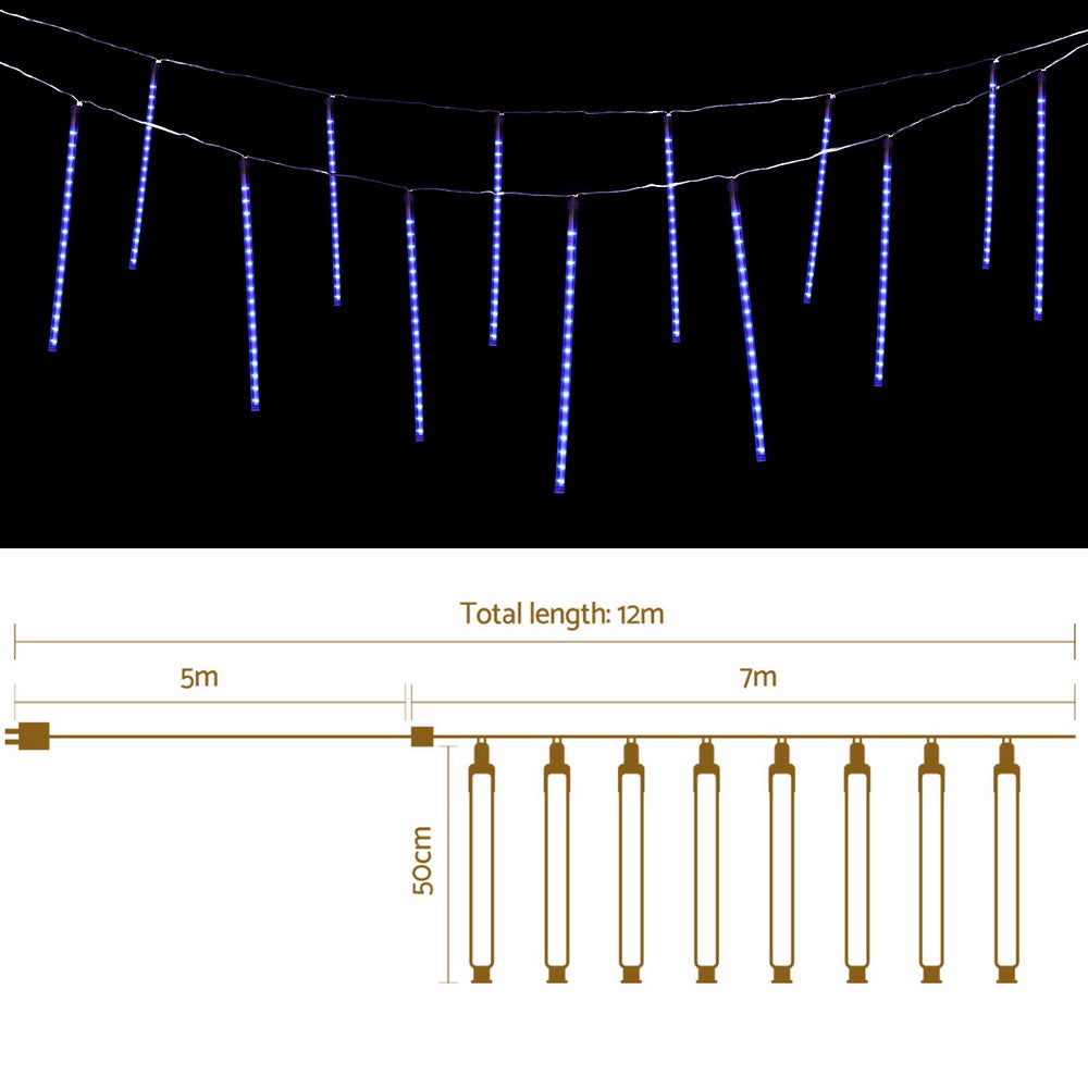 288 LED 7M Christmas Lights Icicle Light Falling Metor Jingle Jollys