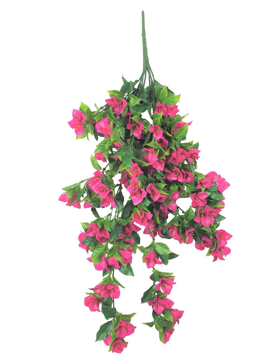 Hanging Artificial Bougainvillea Plant (Pink / Lilac) UV Resistant 90cm