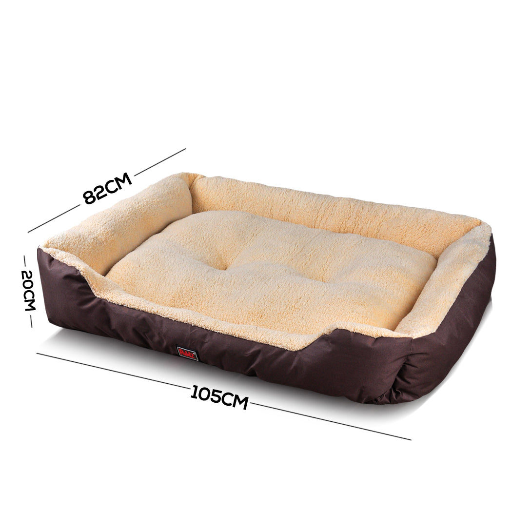 PaWz Pet Bed Mattress Dog Cat Pad Mat Cushion Soft Winter Warm 2X Large Brown