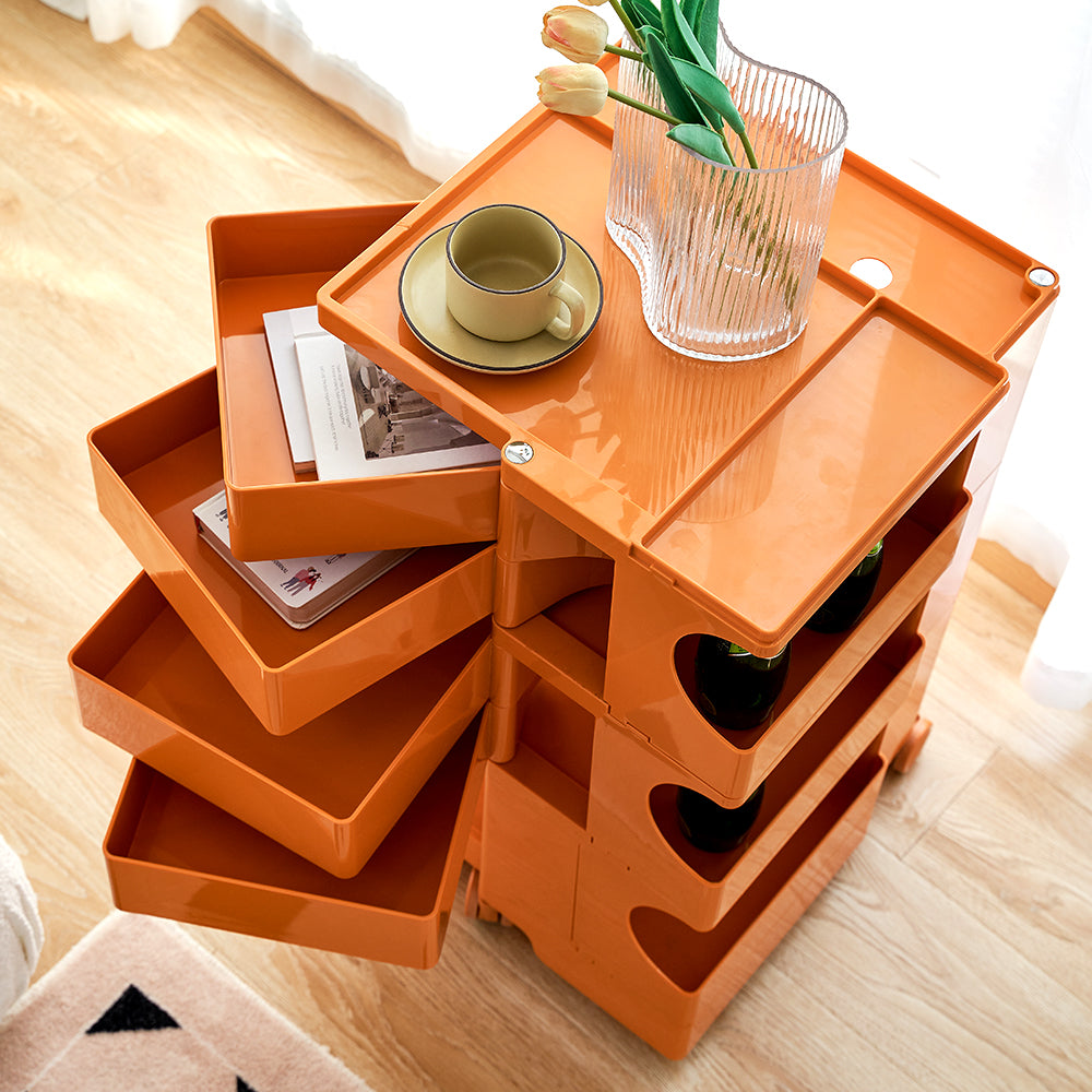 ArtissIn Storage Trolley Bedide Table 5 Tier Cart Boby Replica Orange