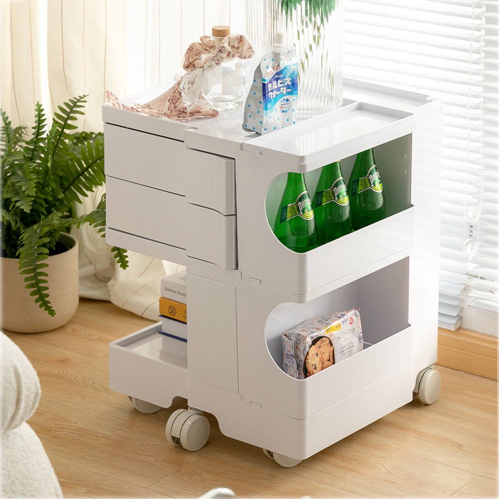 ArtissIn Storage Trolley Bedide Table 3 Tier Cart Boby Replica White