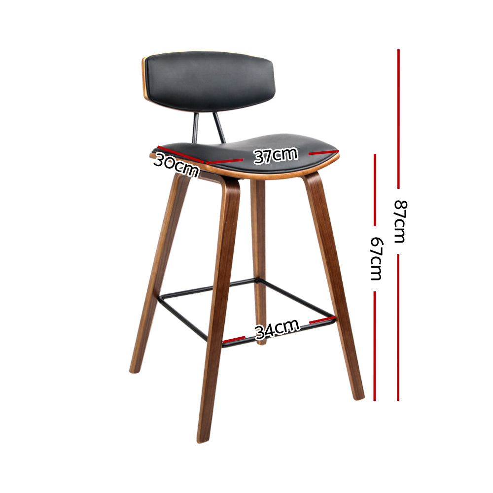 Artiss 4x Bar Stools Leather Padded w/Backrest