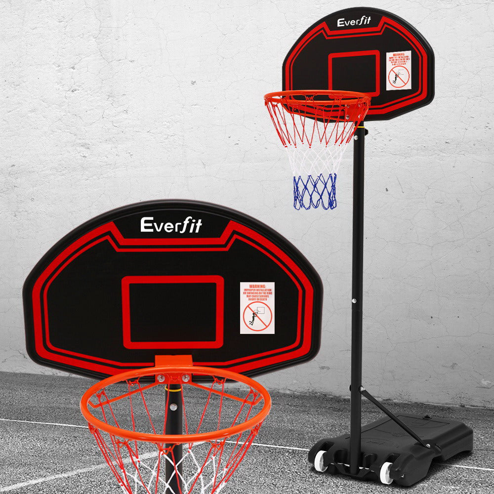 Everfit 2.1M Basketball Hoop Stand System Adjustable Portable Pro Kids Black