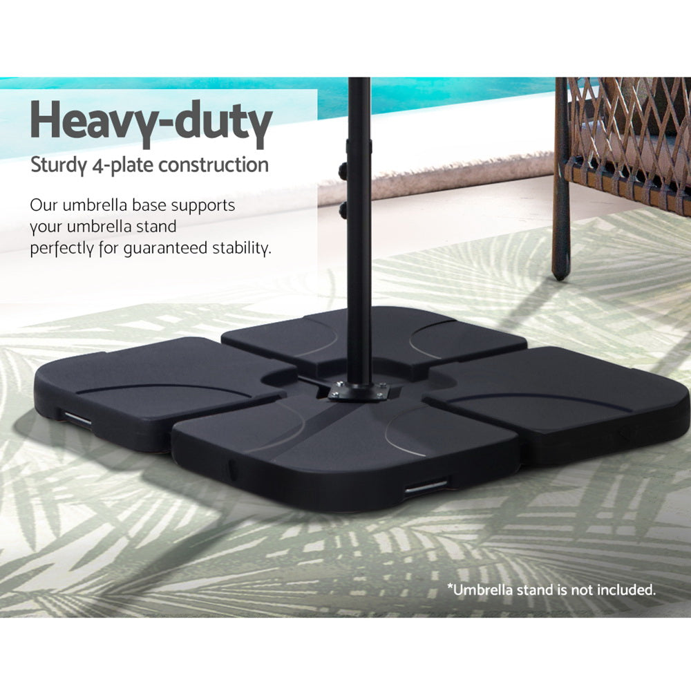 Instahut Outdoor Umbrella Base 50cm 4 Plates Stand Pod Cantilever