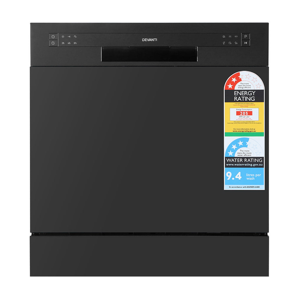 Devanti 8 Place Settings Benchtop Dishwasher Black