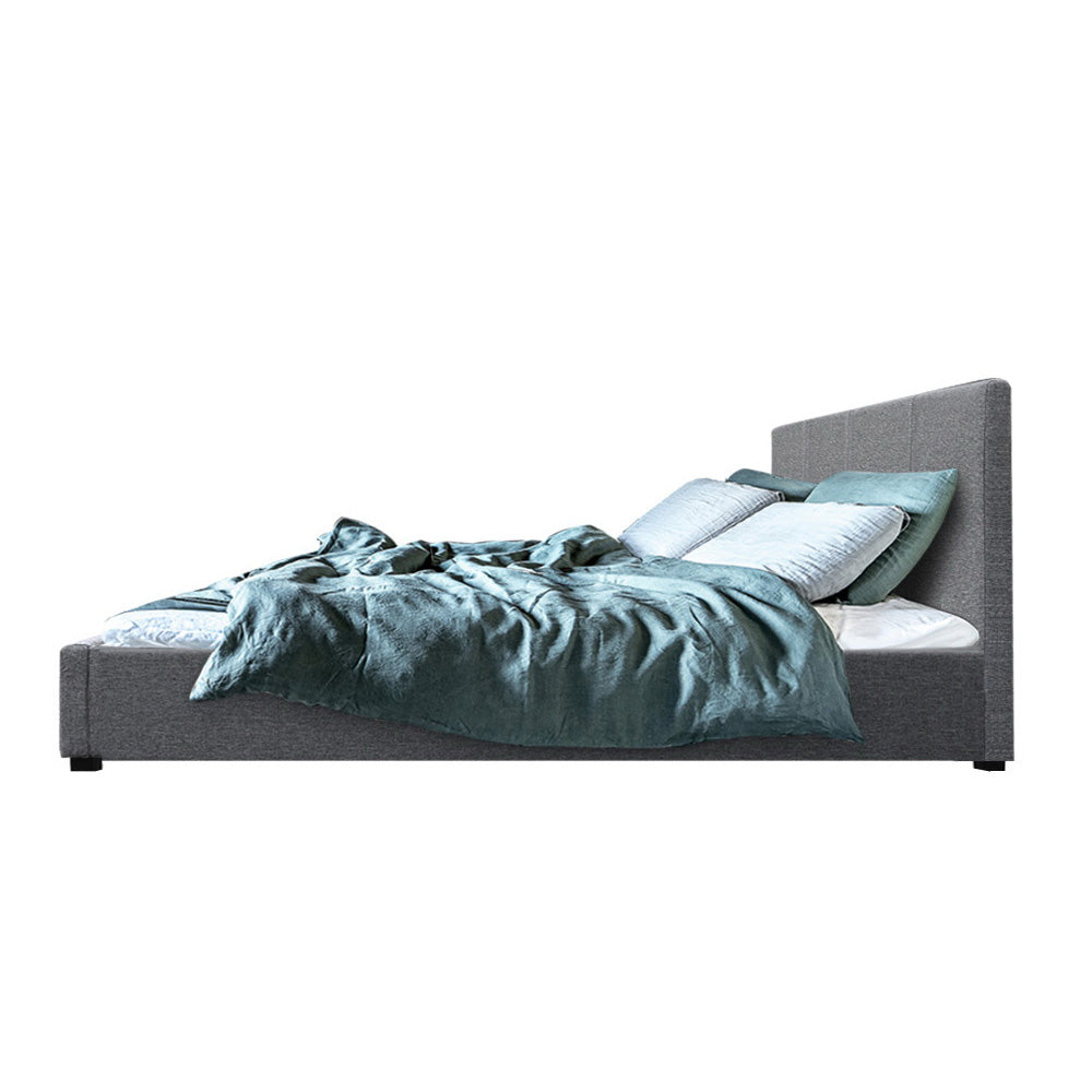 Artiss Bed Frame Queen Size Gas Lift Base -NINO Grey